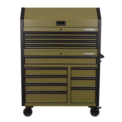 Standard Duty 42 in. x 18 in. D 12-Drawer Matte Army Green Rolling Tool Chest Combo