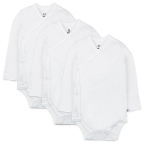 Honest Baby 3-Pack Organic Cotton Long Sleeve Side-Snap Bodysuits