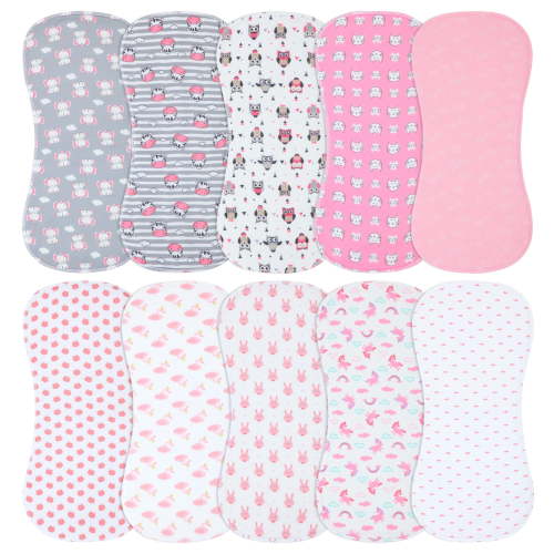 10-Pack Burp Cloths for Baby Boys and Girls,Baby Washcloths, Burp Rags, Large Neutral Burp Clothes for Newborn