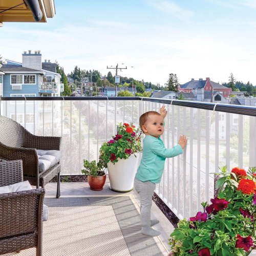 Clear Mesh Guard for Stair Railing, 15-Foot