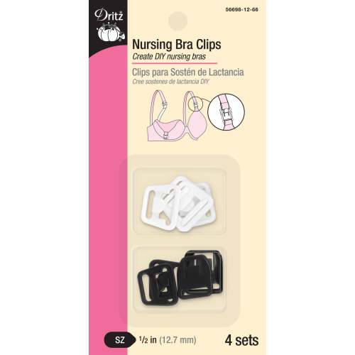 Nursing Bra Clips, Black & White, 4 Sets