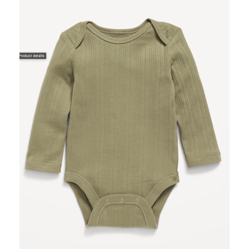 Size: 0-3mo - Dried Grasses Long-Sleeve Ribbed Bodysuit for Baby