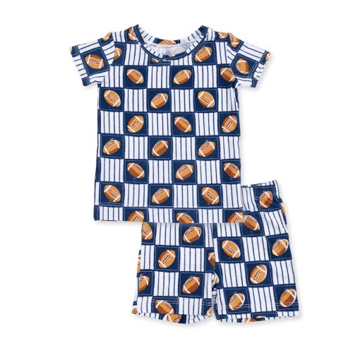 Loungewear Short Set, Football Patchwork