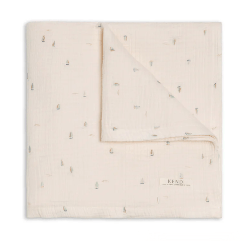 Muslin Swaddle Blanket - Marina / Sea + Dune