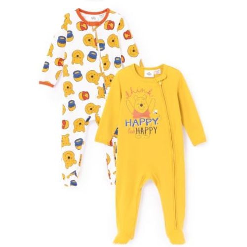 Disney Baby 2-Pack Zipper One-Piece Footie Rompers Outfit Newborn to Infant
