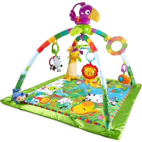 Fisher-Price Baby Playmat Rainforest Music & Lights Deluxe Gym with 10+ Activities & Toys for Developmental Play Newborns Ages 0+ Months