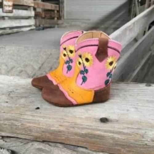 Shea Baby Bootie Sophie Sunflower Leather Cowgirl for Babies – texasgoldminors