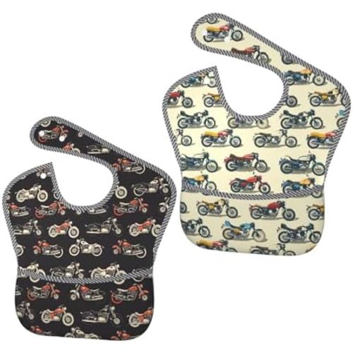 Kawaii Frog Seamless Cute Baby Bibs Set Of 2 Packs For 6-24 Months Waterproof Washable Fabric For Boys Girls