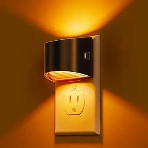 L LOHAS LED Night Light 2 Pack, Night Lights Plug into Wall, Dusk to Dawn Sensor Nightlight, 3 Level Brightness Adjustable, 1600K Amber Light, Mood Lighting