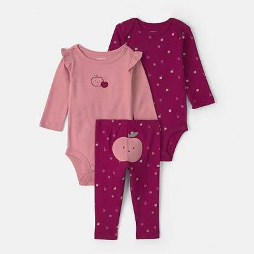 Baby Girl Carter’s 3-Piece Long-Sleeve Bodysuit & Pants Set