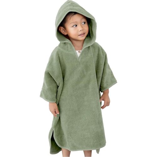 Natemia Hooded Towel Poncho – 100% Organic Cotton - Kids & Toddler Beach Towel with Hood - GOTS Certified - Gentle on Sensitive Skin - Cozy Swim & Bath Towel for Boys, Girls - Perfect Registry Gift