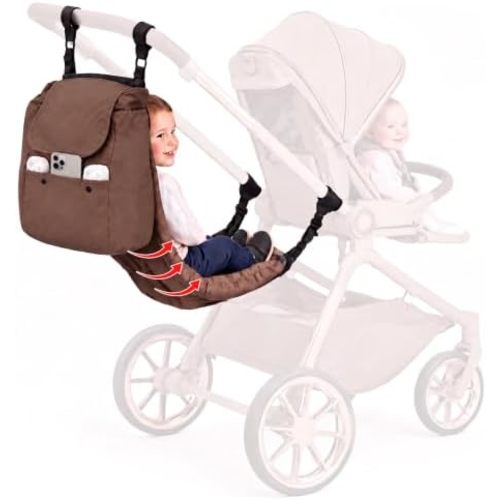 Stroller Hammock Extra Seat for Toddler, ALTERNATIVE for Stroller Board with 5-Point Harness, Detachable Seat Attachment For Kids to Ride, Compatible Book-Fold Strollers, for 2-5 Years Old,Up to 45 lb