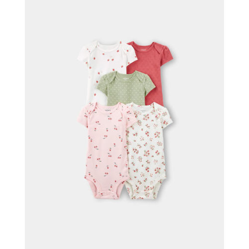 Baby Girl 5-Pack Cherries & Hearts Multipack Bodysuits | Carter's