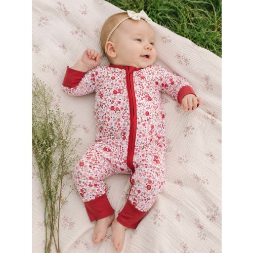 2-Way Zip Romper, Serene Floral