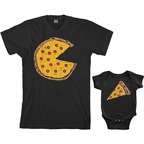 Threadrock Pizza Pie & Slice Infant Bodysuit & Men's T-Shirt Matching Set