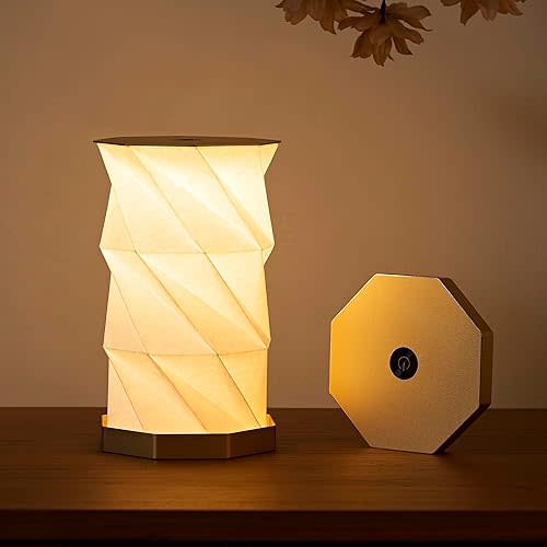 Portable Desk Lamp - Ultra Thin 0.7" Lightweight 0.28lb, Foldable Paper Lamp with Zinc Alloy Base, Rechargeable Mini Lamp for Home Decor, Travel, Dorm & Small Spaces, Gift for Travelers, Birthday