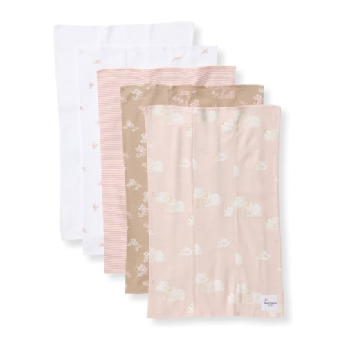 Amazon.com: Burt's Bees Baby Infant Burp Cloths, 100% Organic Cotton Extra Absorbent Soft Fabric Drool Cloths, 5-Pack Newborn Must-Have Essential Large Burping Cloths, One Size 17 x 11.75 Inches : Baby