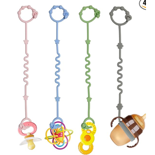 Toy Straps for Baby,RTMOK Silicone Setpacifier Clip,Applies to Car Seat Toy,Teether Toy,High Chair,Stroller Accessories,Baby Toy Clips,Cribs,Rocking Chair