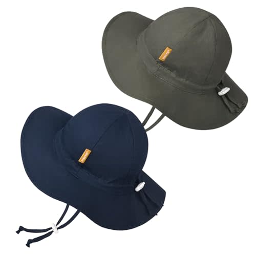 Baby Girl Sun Hat with UPF 50+ Outdoor Adjustable Toddler Beach Hat with Wide Brim Bucket Hats for Kids