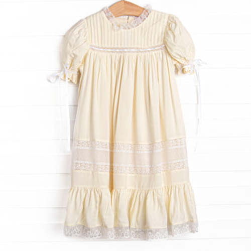 Margaret Heirloom Dress, Yellow – Stitchy Fish 9M