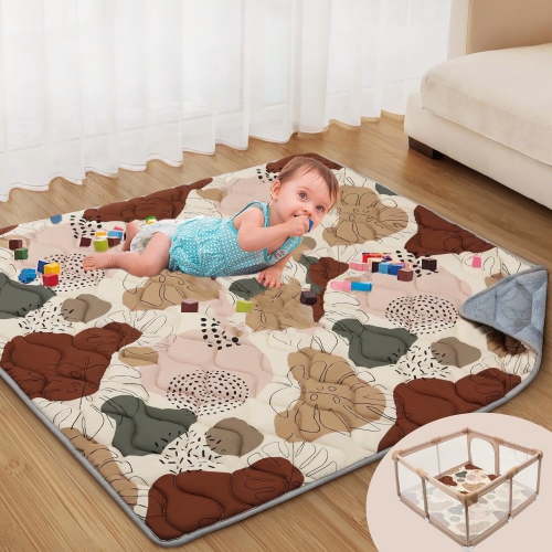 EUZODNAK Baby Play Mats for Floor, 50x50 Play Mat for Playpen, Foldable and Machine Washable Baby Crawling Mat