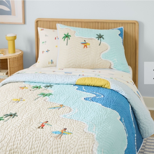 Surf Shack Quilt & Shams, Cotton, 120TC | West Elm
