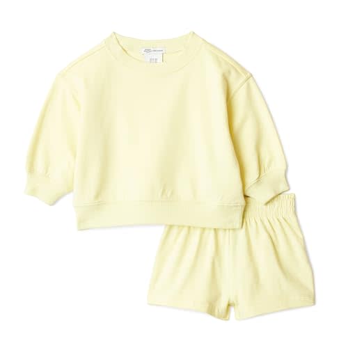 Amazon Essentials x Sofia Grainge Unisex Babies Toddlers and Kids' Sweatshirt and Shorts French Terry Play Set