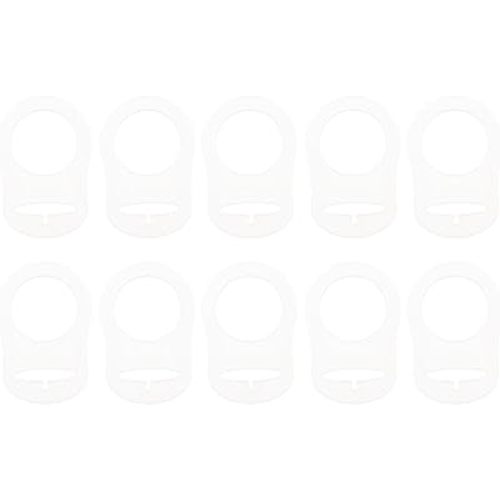 10 Pieces Pacifier Silicone Adapter Rings Baby Holder and Clip MAM-Compatible (Soft &Transparent)