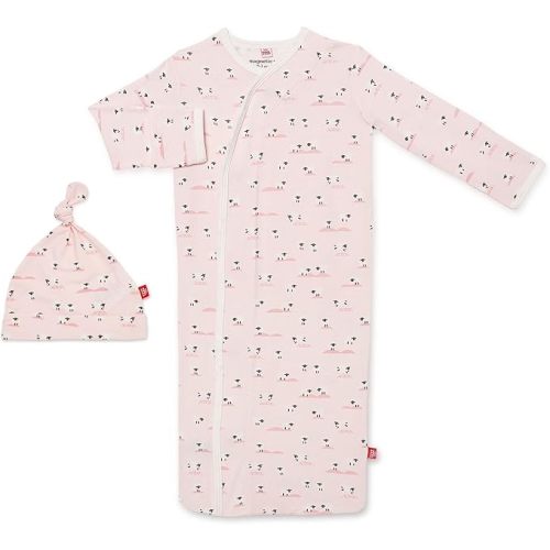 Magnetic Me Modal Newborn Sleeper Gown & Hat Set | Silky Soft Modal Fabric Sleep Sack