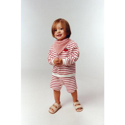 STRIPED SHORTS - White / Red | ZARA United States