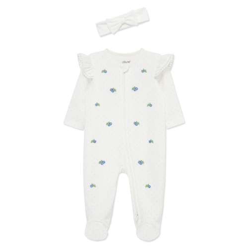 Blueberries Ruffle Cotton Footie & Headband Set, 3MPick up today