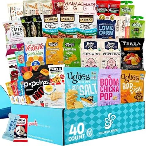 Gluten Free Palace Gourmet Snack Gift Basket – Gluten Free, Dairy Free & Vegan Healthy Snack Box Treats – Premium Assorted Snacks Gift Basket for College Students, Graduation, Congratulations, Adults & Corporate (40 Count)