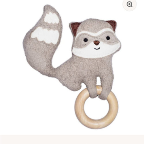 Organic Plush Teething Toy – Raccoon