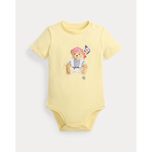 Polo Bear Cotton Jersey Bodysuit