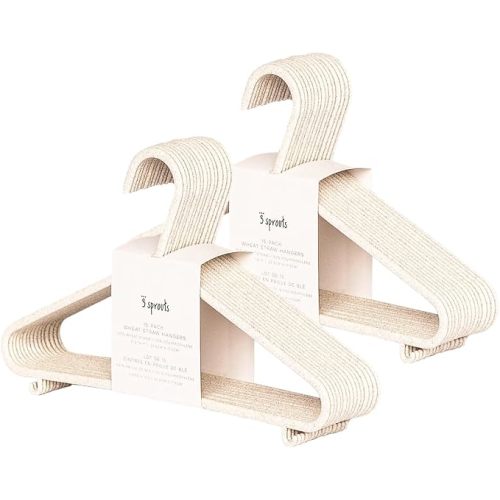 3 Sprouts Eco-Friendly Wheat Straw Baby Hangers, Speckled Cream, 30 Pack