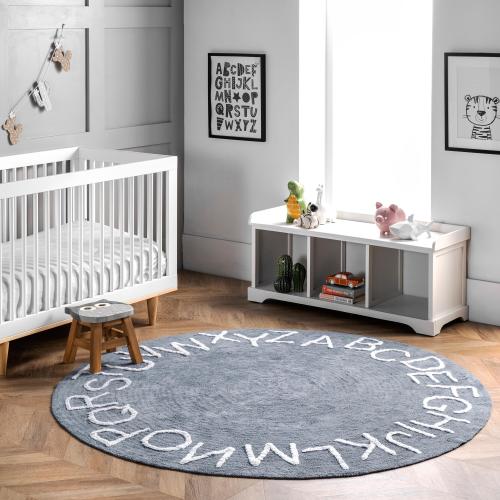 nuLOOM Kids Washable Round Alphabet Rug | Ashley
