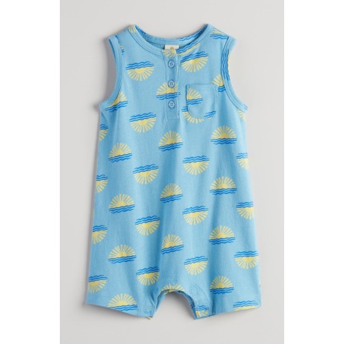 Sleeveless Cotton Romper, 6M