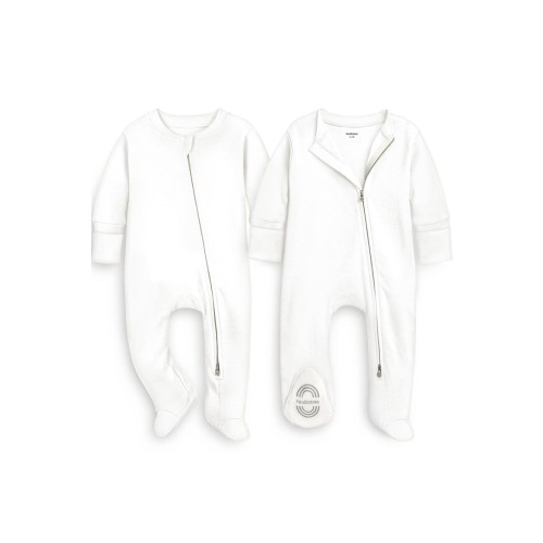 2-Pack Soothe Baby Sleep & Play Footies - Large Soft White