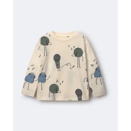 Toddler Long-Sleeve Relaxed Graphic Tee in Music Squish - Cream - Otter Avenue | Carter's