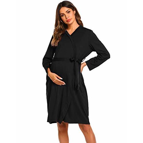 Ekouaer Maternity Robe Labor Delivery Nursing Gown Hospital Breastfeeding Dress Bathrobes