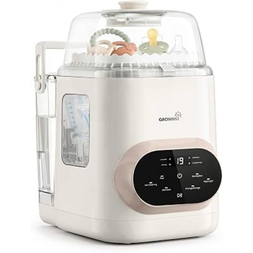 Amazon.com: GROWNSY EaseClean Pro Bottle Washer & Sterilizer & Dryer, Visible Cleaning | All-in-One Wash, Sterilize & Dry, Deep Cleans Baby Bottles & Pump Parts, Hands-Free Care with Self-Cleaning & Night Light : Baby