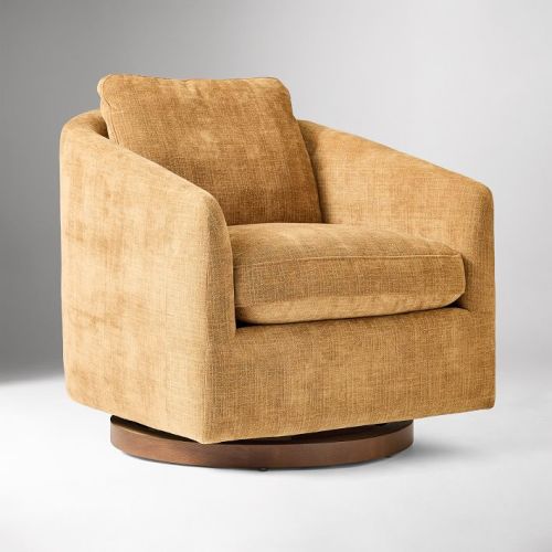 Imogene Glider Chair, Chenille Crossweave Ochre