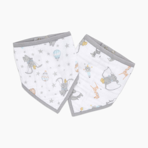 Aden + Anais Disney Essentials Cotton Muslin Bandana Bibs (2 Pack) - Dumbo New Heights, 2