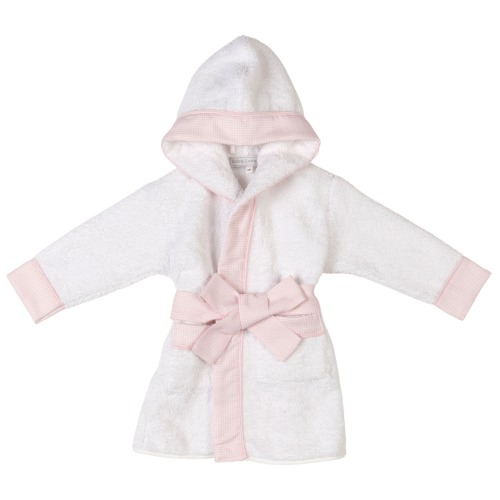 Bebe Sweeny Girls White & Pink Gingham Bathrobe – EasyTot