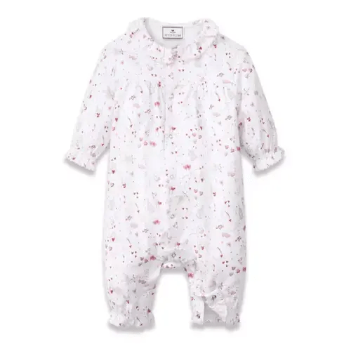 (0-3 months) Brands We Love Baby's Twill Madeline Romper in Love Song by Janie and Jack