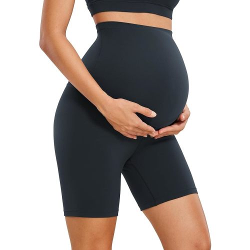 CRZ YOGA Butterluxe Maternity Biker Shorts 6" - Over The Belly Pregnancy Yoga Workout Womens Activewear Buttery Soft