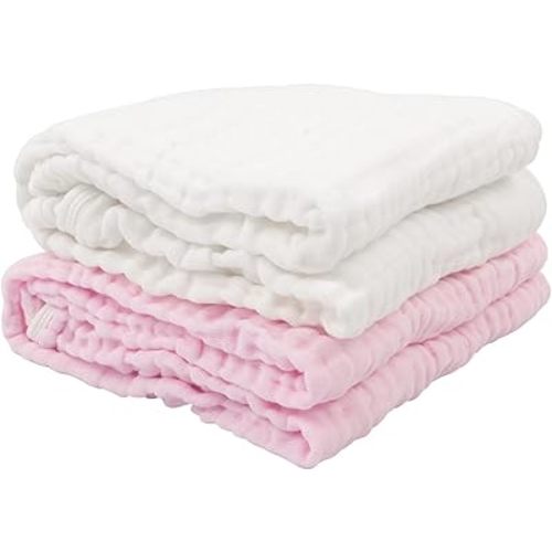 babygoal Muslin Cotton Baby Bath Towels 2 Pack for Newborn Toddler Boy Girl