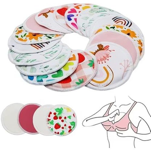 8 pcs Random Color Pads For Breastfeeding, Washable Reusable Breastfeeding Pads at Amazon Women’s Clothing store