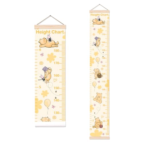 Classic Winnie Height Chart for Wall Decor, Cute Winnie Decor Height Chart for Boys Girls, Height Measurement for Bedroom Wall Hanging, Perfect for Toddler Nursery Room Decor Height Wall Chart