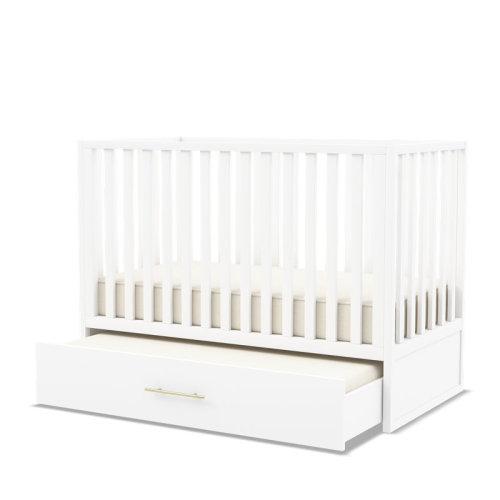 HushCrib 3-in-1 Convertible Crib with Trundle, Toddler Bed, Daybed, White | Wayfair